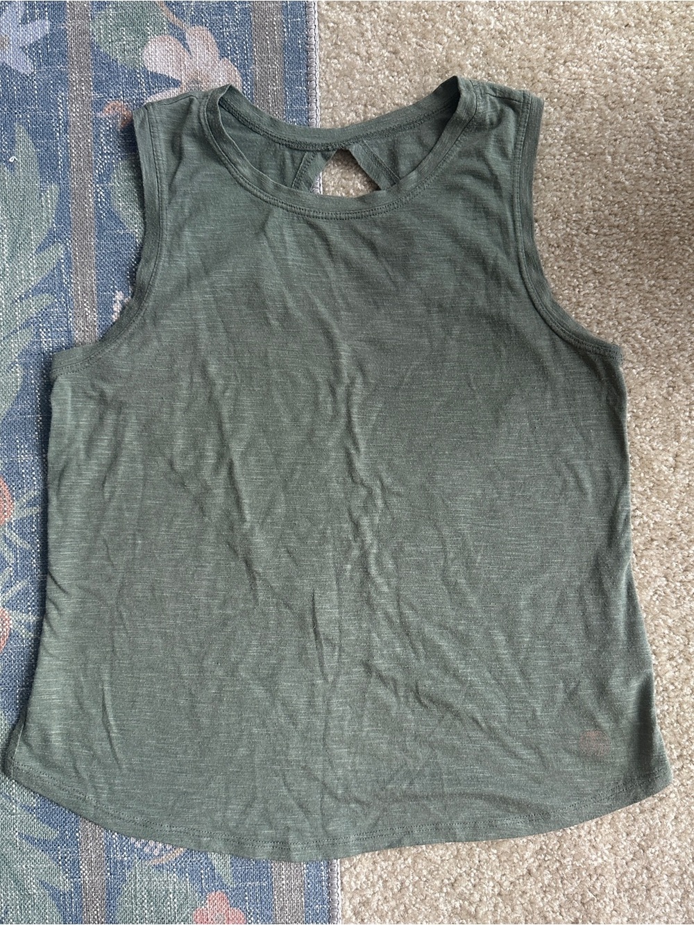 Balance Collection Olive Green Sleeveless Tank with Keyhole Back